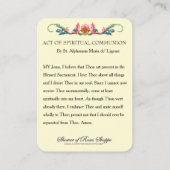 スピリチュアル聖餐式カードカトリック祈りの言葉 名刺 (裏面)