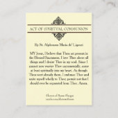 スピリチュアル聖餐式カードカトリック祈りの言葉 名刺 (裏面)