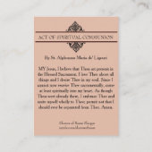 スピリチュアル聖餐式カードカトリック祈りの言葉 名刺 (裏面)