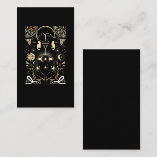 スピリチュアル自然の月占星術で太陽が猫を星に 名刺 (正面/裏面)