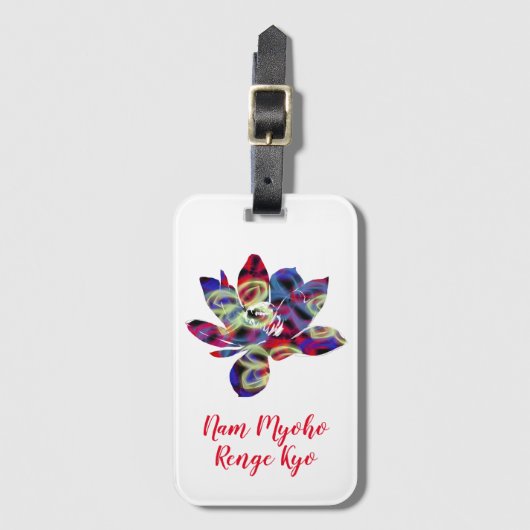 スピリチュアル蝶フラワーナム妙法蓮華経 ラゲッジタグ (正面縦)