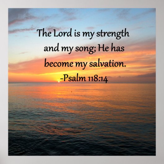 スピリチュアル詩篇118:14サンライズフォトデザイン ポスター (正面)