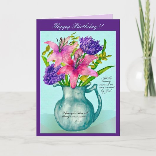 スピリチュアル誕生日カード サンキューカード (正面)