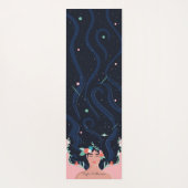 スピリチュアル銀河系スターズ&花模様ズウーマン美しい ヨガマット (裏面)