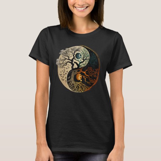 スピリチュアル陰陽仏教の生活の木 Tシャツ (正面)