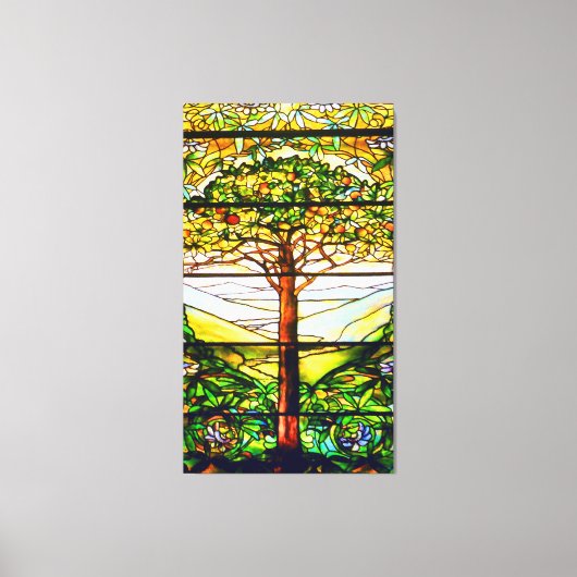 スピリチュアル風光明媚な風景ティファニーウィンドウ キャンバスプリント (正面)