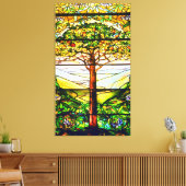 スピリチュアル風光明媚な風景ティファニーウィンドウ キャンバスプリント (インサイチュ (リビング))