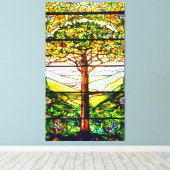 スピリチュアル風光明媚な風景ティファニーウィンドウ キャンバスプリント (インサイチュ (ウッドフロア))