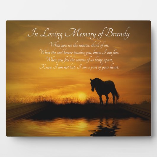 スピリチュアル馬記念名前をカスタムするプラーク フォトプラーク (正面)