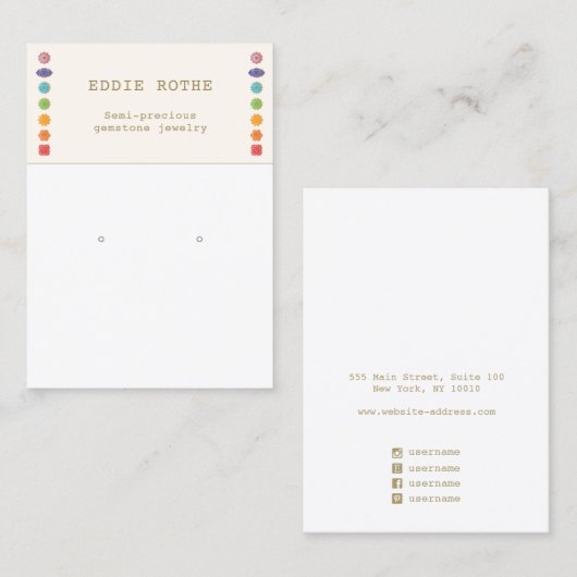 スピリチュアル7チャクライヤリングジュエリー表示 名刺 (正面/裏面)