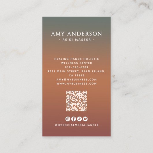 スピリチュアル/代替ウェルネスヒーリングシナ 名刺 (裏面)