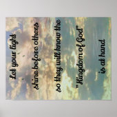 スピリチュアル「神の国」鳥と空の引用文 ポスター (正面)