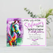 スピリッカラフルトポニー誕生日招待状 招待状 (スタンド正面)