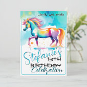 スピリッカラフルトポニー12誕生日招待状 招待状 (スタンド正面)