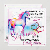 スピリッカラフルトポニー2誕生日サンキューカード サンキューカード (正面/裏面)