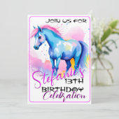 スピリッカラフルトポニー3誕生日招待状 招待状 (スタンド正面)