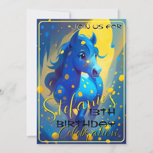 スピリッカラフルトポニー30誕生日招待状 招待状 (正面)