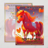 スピリッカラフルトポニー39誕生日招待状 招待状 (正面/裏面)