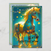 スピリッカラフルトポニー41誕生日招待状 招待状 (正面/裏面)