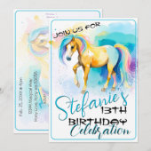 スピリッカラフルトポニー5誕生日招待状 招待状 (正面/裏面)