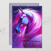 スピリッカラフルトポニー60誕生日招待状 招待状 (正面/裏面)