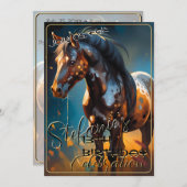 スピリッカラフルトポニー62誕生日招待状 招待状 (正面/裏面)