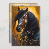 スピリッカラフルトポニー64誕生日招待状 招待状 (正面/裏面)