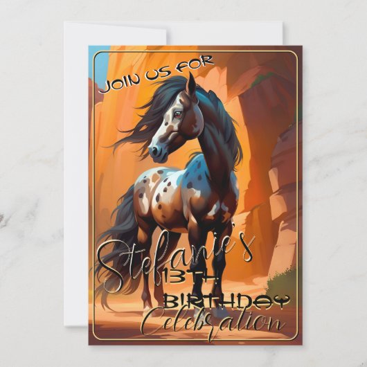 スピリッカラフルトポニー65誕生日招待状 招待状 (正面)