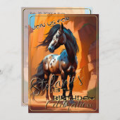 スピリッカラフルトポニー65誕生日招待状 招待状 (正面/裏面)