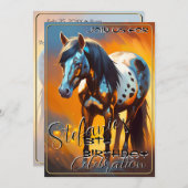 スピリッカラフルトポニー66誕生日招待状 招待状 (正面/裏面)