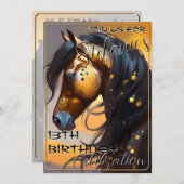 スピリッカラフルトポニー67誕生日招待状 招待状 (正面/裏面)