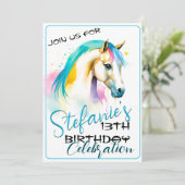 スピリッカラフルトポニー7誕生日招待状 招待状 (スタンド正面)