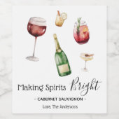 スピリッツに明るいワインを作る ワインラベル (シングルラベル)