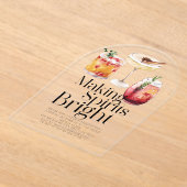 スピリッツのブライトカクテルクリスマスパーティー アクリル招待状 (レイダウン)