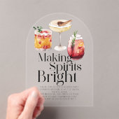 スピリッツのブライトカクテルクリスマスパーティー アクリル招待状 (インサイチュ (ポータブル))