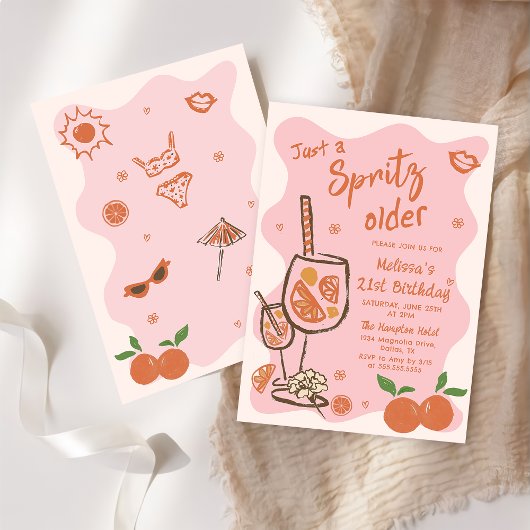 スピリッツの古い誕生日パーティーの招待状 招待状