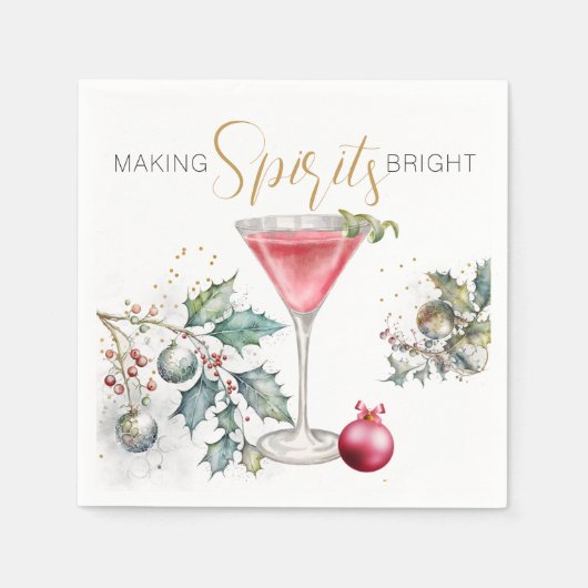 スピリッツの新年のパーティー スタンダードカクテルナプキン (正面)