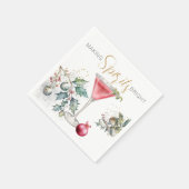 スピリッツの新年のパーティー スタンダードカクテルナプキン (角)