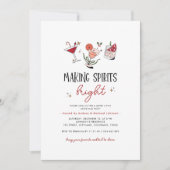 スピリッツの明るいカクテルを作るクリスマスパーティー 招待状 (正面)