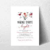 スピリッツの明るいカクテルを作るクリスマスパーティー 招待状