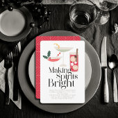 スピリッツの明るいカクテルを作るクリスマスパーティー 招待状