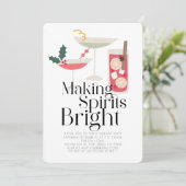 スピリッツの明るいカクテルを作るクリスマスパーティー 招待状 (スタンド正面)
