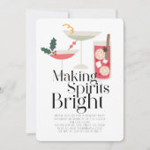 スピリッツの明るいカクテルを作るクリスマスパーティー 招待状 (正面)