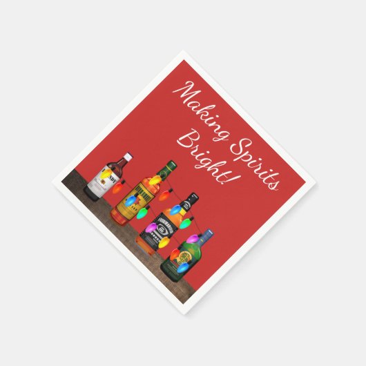 スピリッツの明るいクリスマスおもしろいカクテルパーティー スタンダードカクテルナプキン (角)