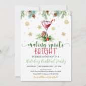 スピリッツの明るいクリスマスのパーティー縁どの作成 招待状 (正面)