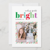 スピリッツの明るい写真クリスマスフラットカード (正面)