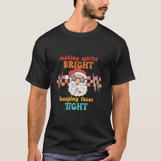 スピリッツの顔保をタイトなクリスマス Tシャツ (正面)