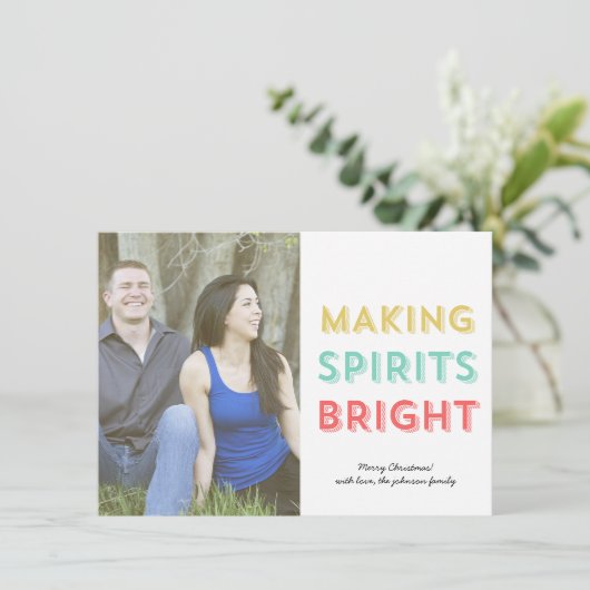 . .スピリッツをつくるクリスマスの写真フラットカード シーズンカード (スタンド正面)