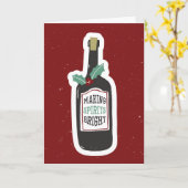 . .スピリッツを作るワインのクリスマスカード カード (黄色い花)