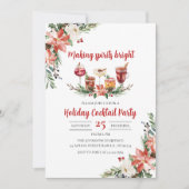 スピリッツを明るいクリスマスパーティの招待状 招待状 (正面)